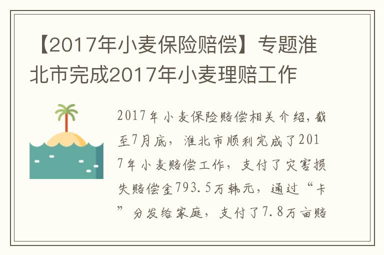 【2017年小麦保险赔偿】专题淮北市完成2017年小麦理赔工作