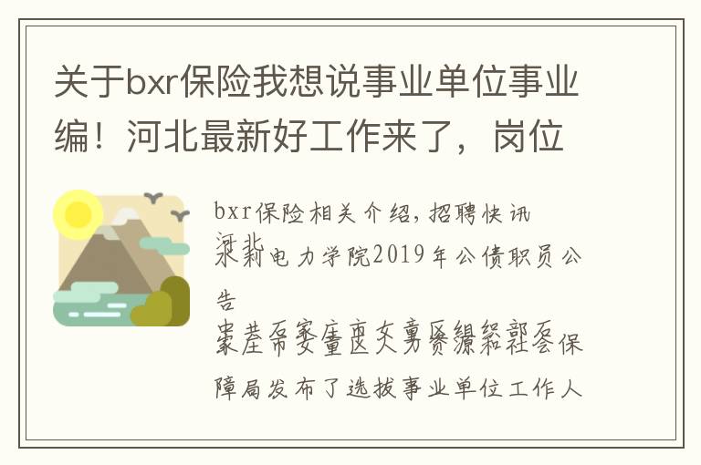 关于bxr保险我想说事业单位事业编！河北最新好工作来了，岗位表