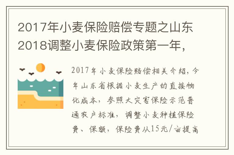 2017年小麦保险赔偿专题之山东2018调整小麦保险政策第一年，你家减产的地块理赔了多少钱