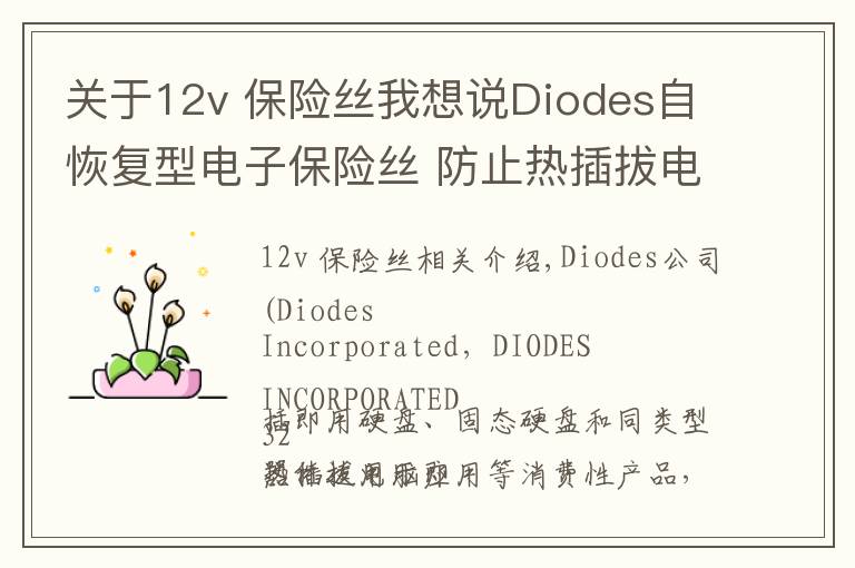 关于12v 保险丝我想说Diodes自恢复型电子保险丝 防止热插拔电脑外设出现故障
