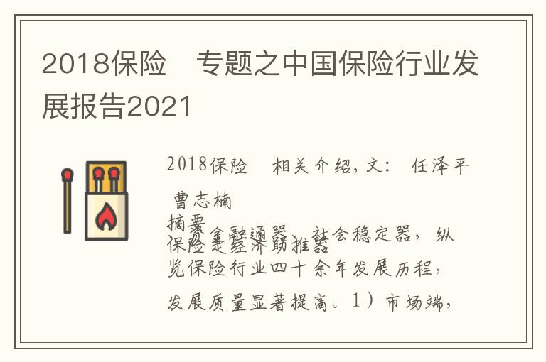 2018保险 专题之中国保险行业发展报告2021