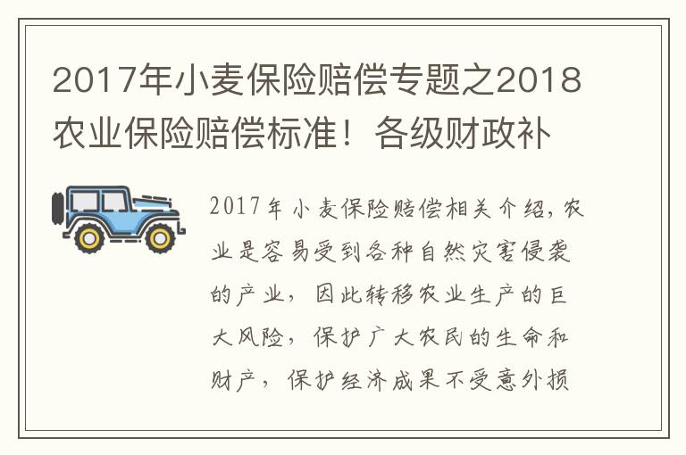 2017年小麦保险赔偿专题之2018农业保险赔偿标准！各级财政补贴比例具体是多少？