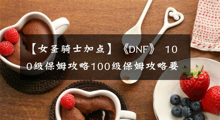 【女圣骑士加点】《DNF》 100级保姆攻略100级保姆攻略要领指南