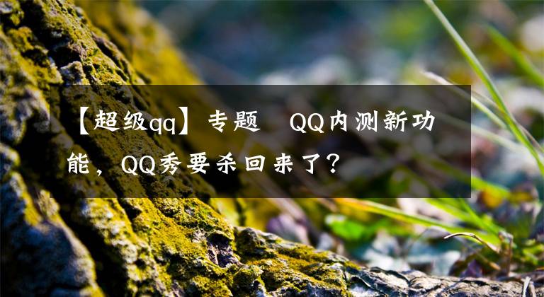 【超级qq】专题​QQ内测新功能，QQ秀要杀回来了？