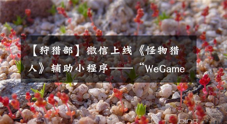 【狩猎部】微信上线《怪物猎人》辅助小程序——“WeGame狩猎部”！