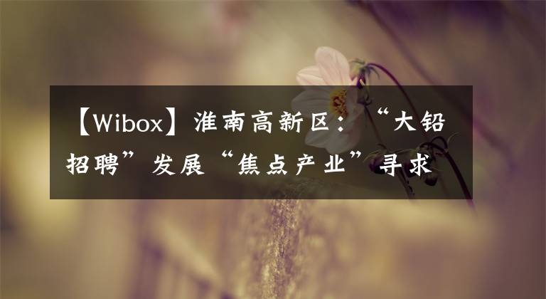 【Wibox】淮南高新区：“大铅招聘”发展“焦点产业”寻求突破