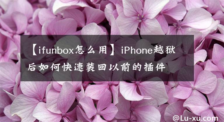 【ifunbox怎么用】iPhone越狱后如何快速装回以前的插件
