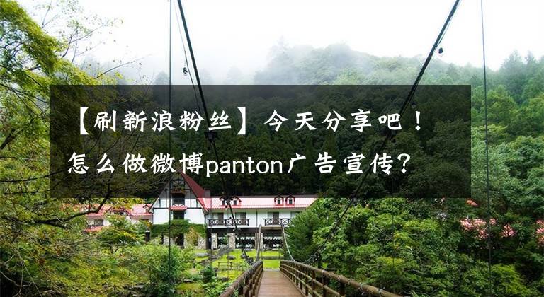 【刷新浪粉丝】今天分享吧！怎么做微博panton广告宣传？