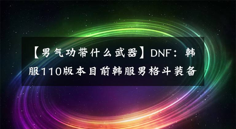 【男气功带什么武器】DNF：韩服110版本目前韩服男格斗装备流派以及CP选择