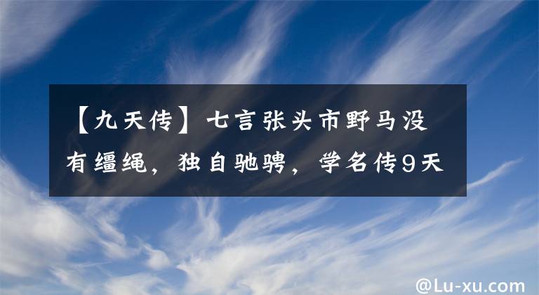 【九天传】七言张头市野马没有缰绳，独自驰骋，学名传9天蓝天。