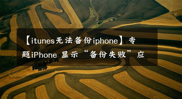 【itunes无法备份iphone】专题iPhone 显示“备份失败”应如何解决？