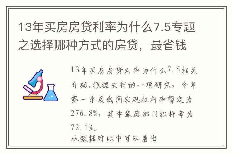 13年买房房贷利率为什么7.5专题之选择哪种方式的房贷，最省钱？