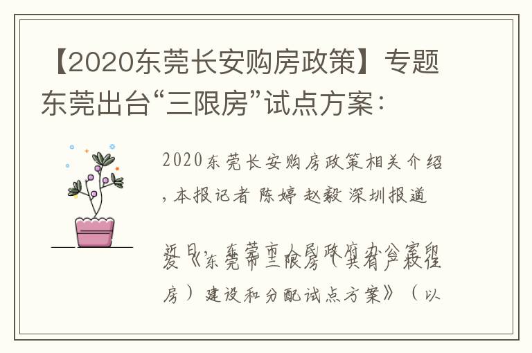 【2020东莞长安购房政策】专题东莞出台“三限房”试点方案：符合条件可购完全产权