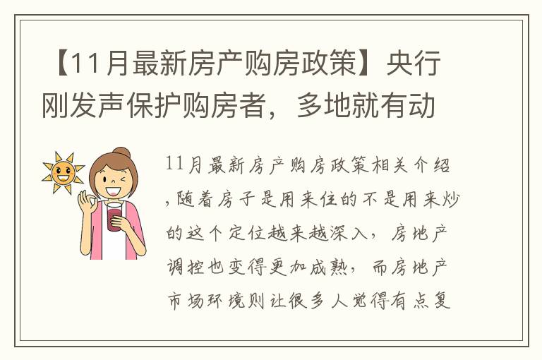 【11月最新房产购房政策】央行刚发声保护购房者，多地就有动作，买房避坑指南17条认真看