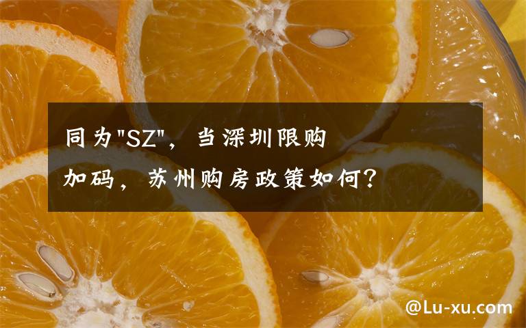 同为"SZ"，当深圳限购加码，苏州购房政策如何？