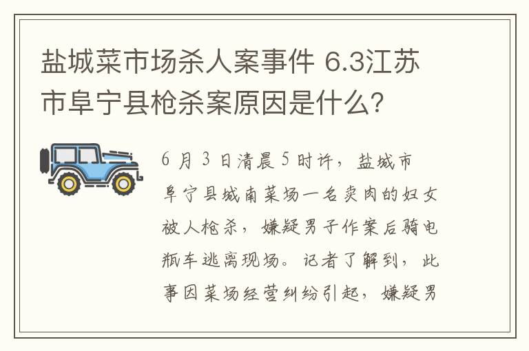 盐城菜市场杀人案事件63江苏市阜宁县枪杀案原因是什么