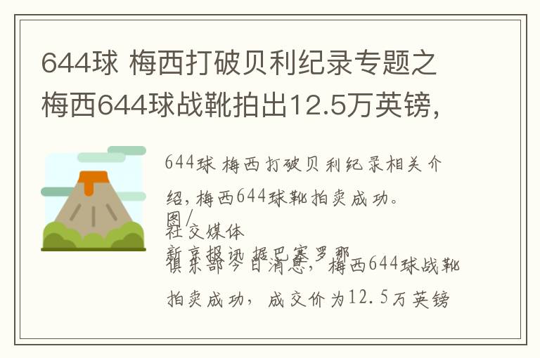 644球 梅西打破贝利纪录专题之梅西644球战靴拍出12.5万英镑，全部用于慈善