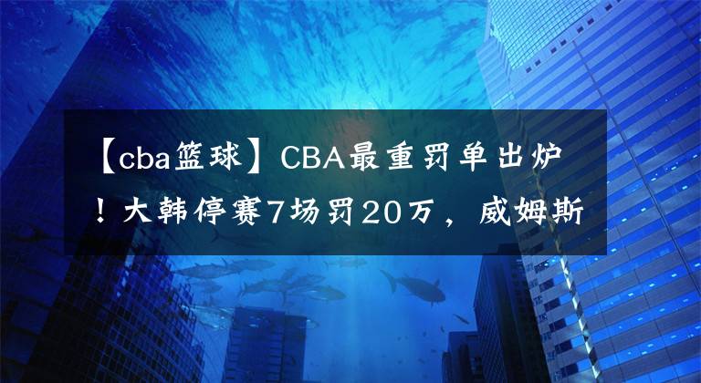 【cba篮球】CBA最重罚单出炉！大韩停赛7场罚20万，威姆斯停赛5场罚14万