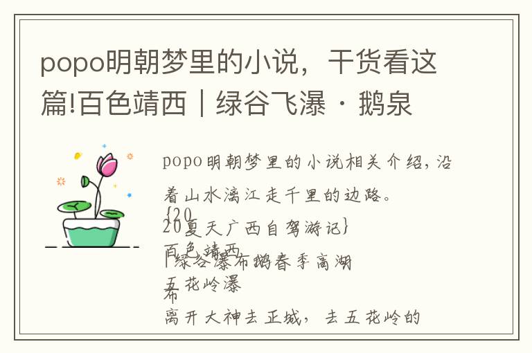 popo明朝梦里的小说，干货看这篇!百色靖西｜绿谷飞瀑 · 鹅泉高湖——广西自驾环游（十）