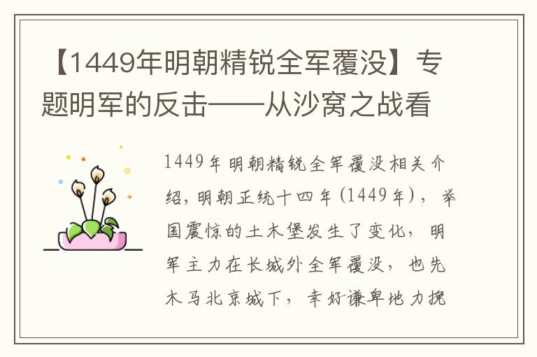 【1449年明朝精锐全军覆没】专题明军的反击——从沙窝之战看明朝中期明军的战斗力