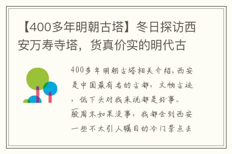 【400多年明朝古塔】冬日探访西安万寿寺塔，货真价实的明代古塔，藏在西安一所中学里