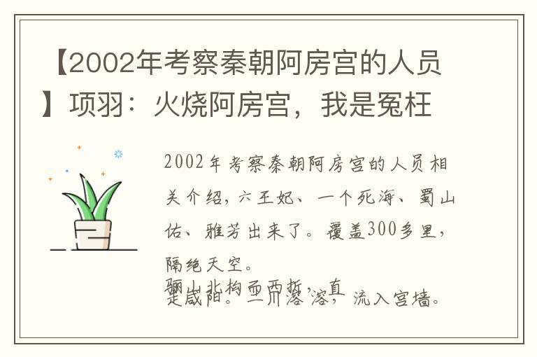 【2002年考察秦朝阿房宫的人员】项羽：火烧阿房宫，我是冤枉的