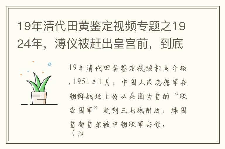 19年清代田黄鉴定视频专题之1924年，溥仪被赶出皇宫前，到底带走了多少珍贵文物？