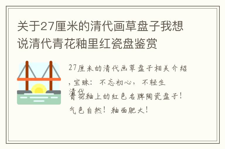 关于27厘米的清代画草盘子我想说清代青花釉里红瓷盘鉴赏