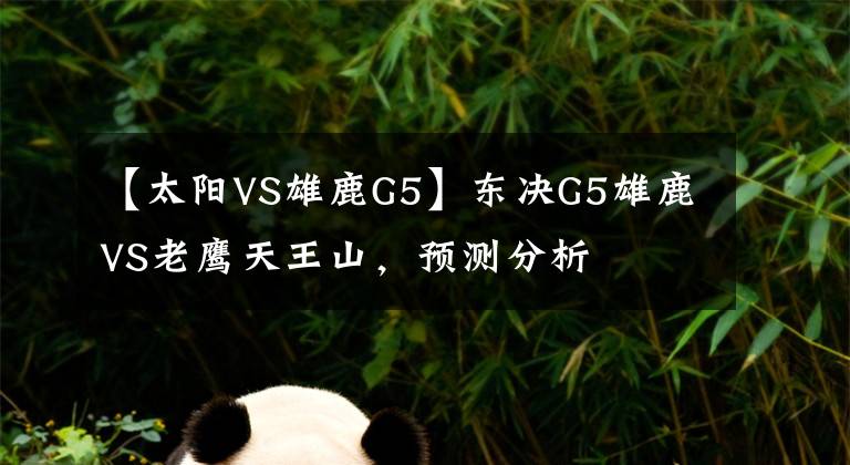 【太阳VS雄鹿G5】东决G5雄鹿VS老鹰天王山，预测分析