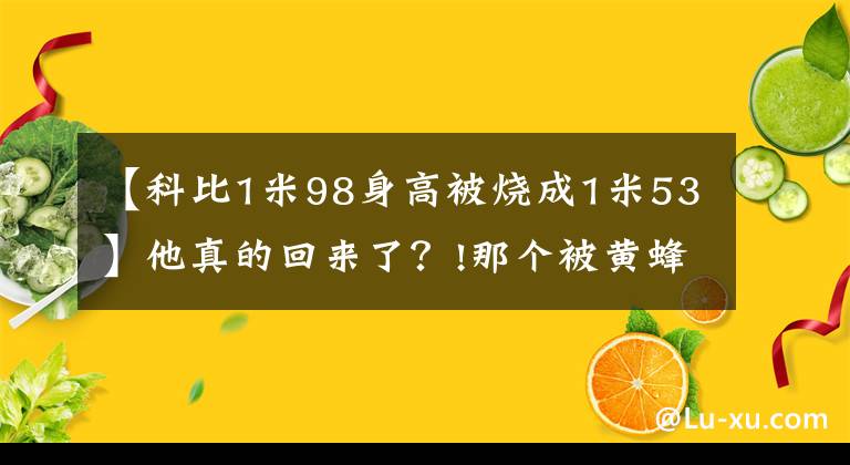 【科比1米98身高被烧成1米53】他真的回来了？!那个被黄蜂选中后交易到洛杉矶的1米98后卫！