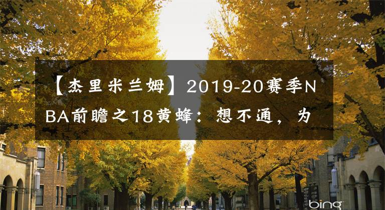 【杰里米兰姆】2019-20赛季NBA前瞻之18黄蜂：想不通，为什么乔丹选秀眼光那么差