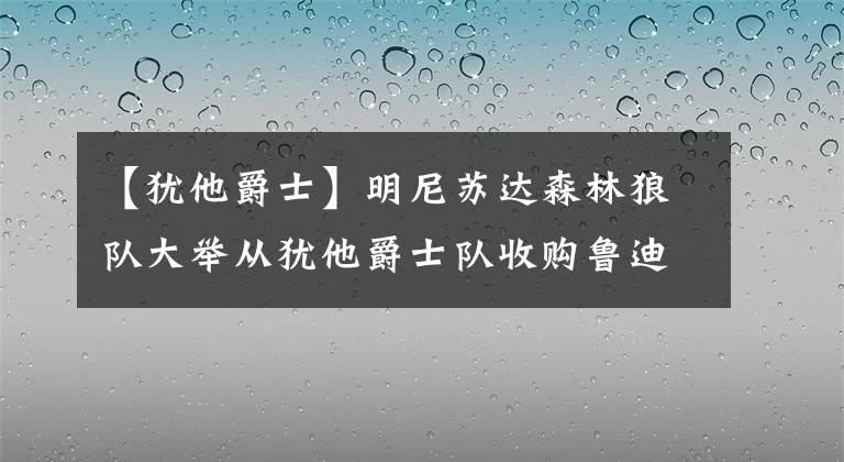 【犹他爵士】明尼苏达森林狼队大举从犹他爵士队收购鲁迪·戈伯特