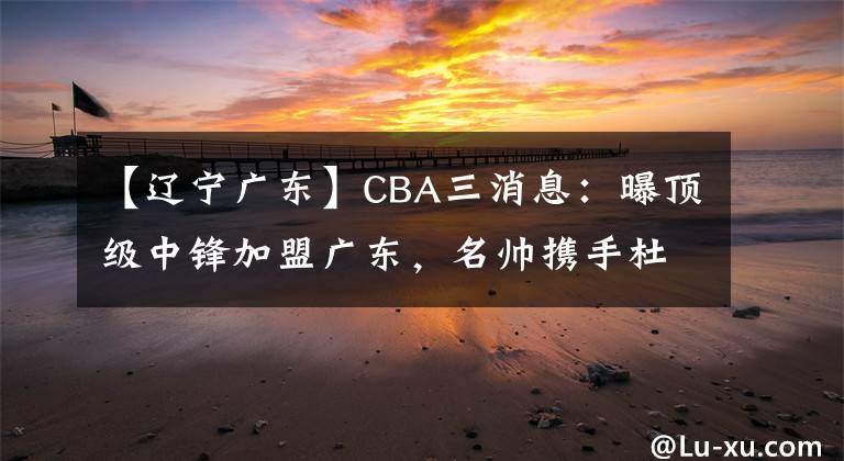 【辽宁广东】CBA三消息：曝顶级中锋加盟广东，名帅携手杜锋，辽宁大调整