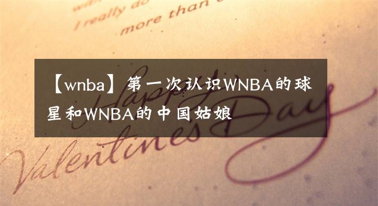 【wnba】第一次认识WNBA的球星和WNBA的中国姑娘