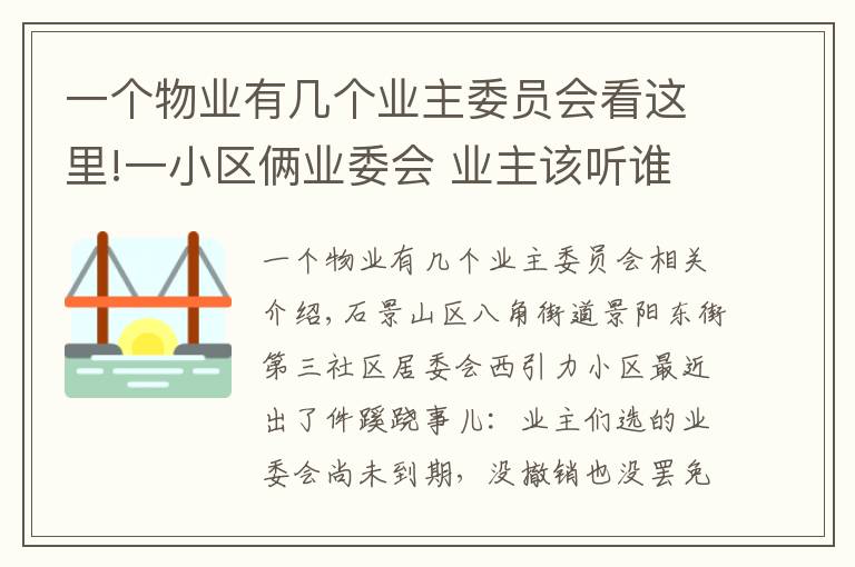 一个物业有几个业主委员会看这里!一小区俩业委会 业主该听谁