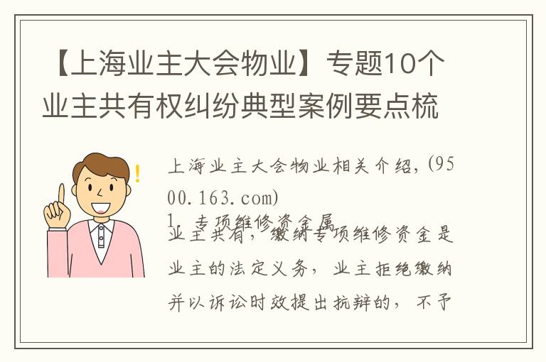 【上海业主大会物业】专题10个业主共有权纠纷典型案例要点梳理