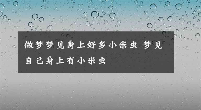 做梦梦见身上好多小米虫梦见自己身上有小米虫