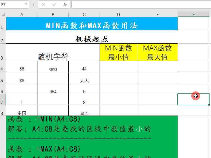 函数极值 Excel MIN函数取最小值和MAX函数最大值的用法