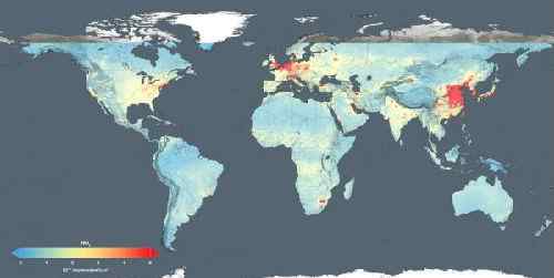 中国雾霾地图 NASA发布全球雾霾地图：中国雾霾令人震惊