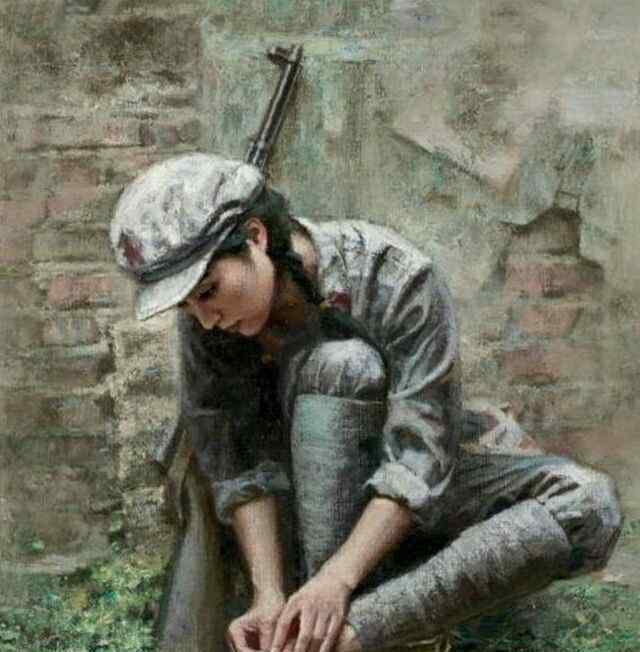 张大中 红卫兵 红军女战士 • 张大中油画