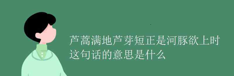 蒌蒿满地芦芽短的意思 芦蒿满地芦芽短正是河豚欲上时这句话的意思是什么