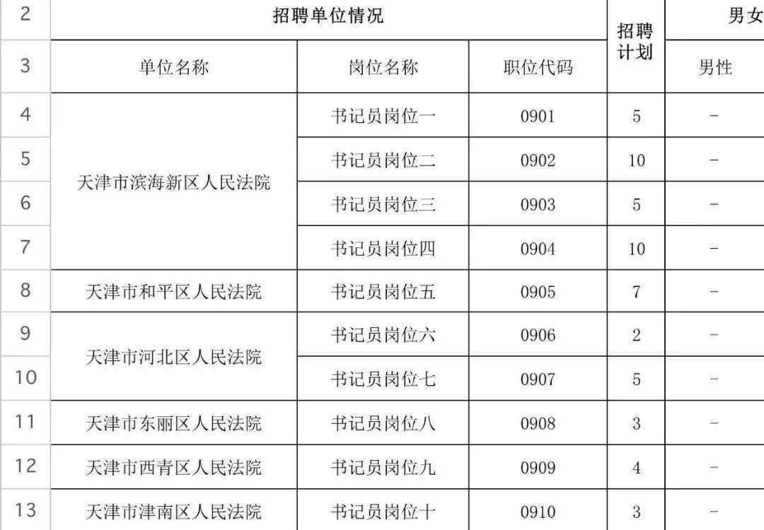 聘任制书记员 东丽法院公开招考聘任制书记员公告