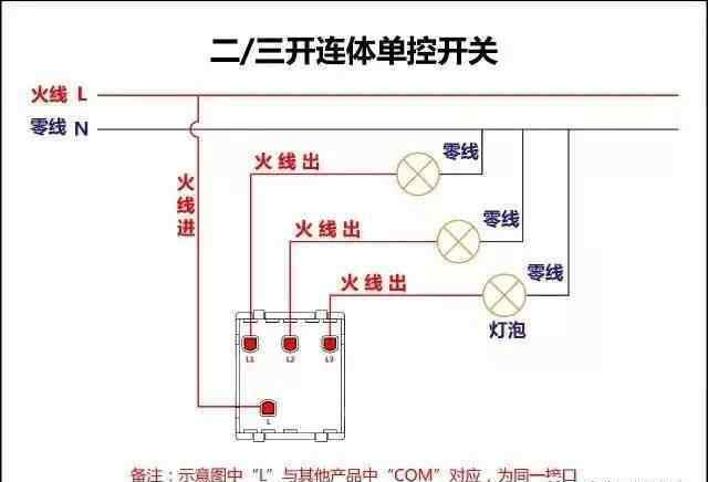 一开三控开关接线图 家用最全的开关接线图（单控、双控、三控），值得收藏！