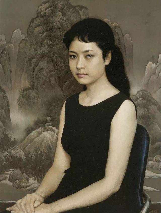 【经典】：靳尚谊高清油画作品《青年女歌手》。