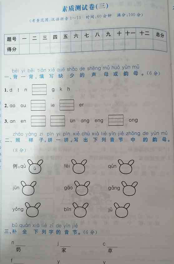 一年级拼音试卷 一年级拼音有多难学？看这份测试卷！家长：难题多易混淆