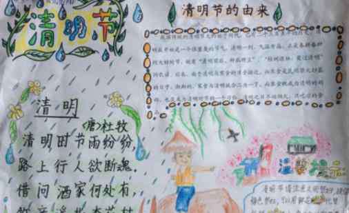 以清明节为主题的画 以清明为主题的小学生画画手抄报