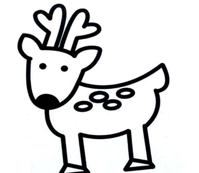 驯鹿简笔画圣诞驯鹿简笔画图片可爱的小鹿儿童绘画图集