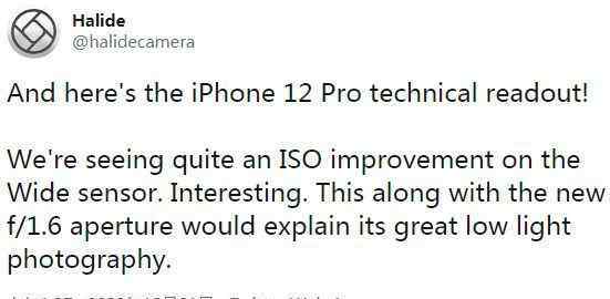 12mp是多少像素 Halide软件曝光了iPhone 12 Pro相机的详细参数