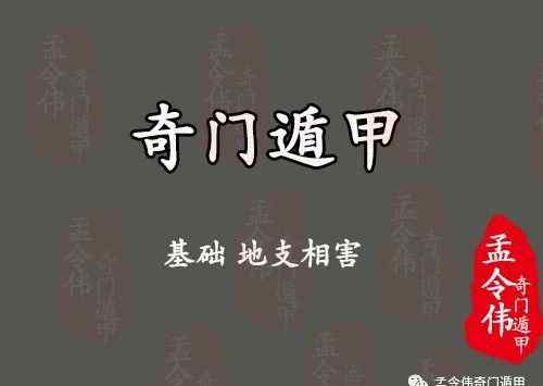 子未相害什么意思 孟令伟奇门遁甲丨奇门遁甲基础 地支相害