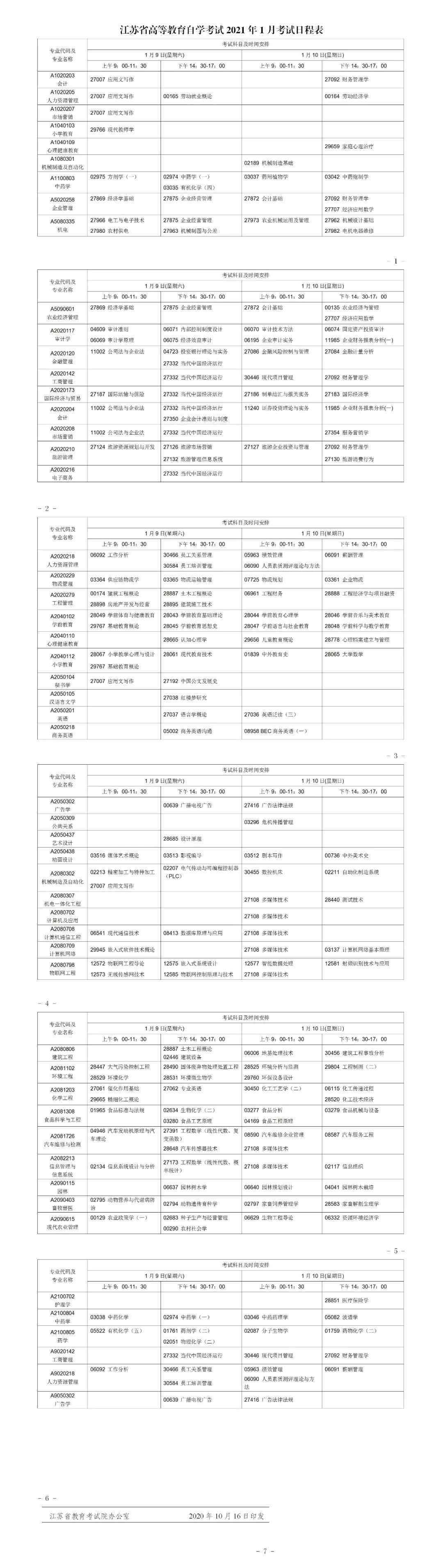 自考1月份考试时间 学历｜注意！这个考区2021年1月自考时间和考试日程确定！